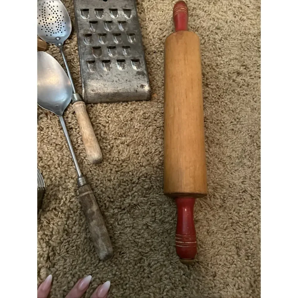 Lot Vintage Kitchen Utensils Tools Gadget Farmhouse Primitive Antique Steel Wood